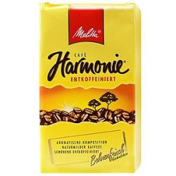 Melitta Harmonie bez kofeinu mletá zrnková káva 500 g