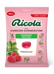Ricola švýcarské bylinné bonbóny, malinová meduňka, bez cukru, 75 g  