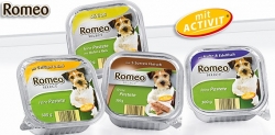 Romeo-Plnohodnotné krmivo pro psy, kuřecí a rýže,vanička,300 g