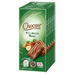 Choceur mini čokolády mléčné s oříšky 5 ks x 40 g