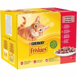 Friskies kapsičky kuře, hovězí, jehněčí a kachna ve šťávě 12 x 85 g