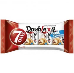 7Days Double Croissant s kakaovou krémovou náplní a s vanilkovou náplní 4x60 g