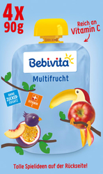 Bebivita Kinderspass směs ovoce, od 1 roku (4 x 90 g), 360 g