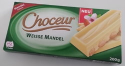 Choceur čokoláda - bílá s celými mandlemi 200 g