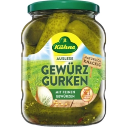 Kühne Nakládané okurky v kořeněném nálevu 670 g 