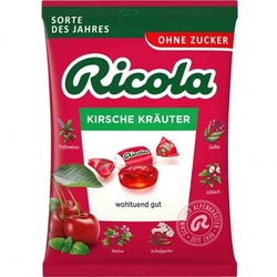 Ricola švýcarské bylinné bonbóny, třešňové a bylinky, bez cukru, 75 g 