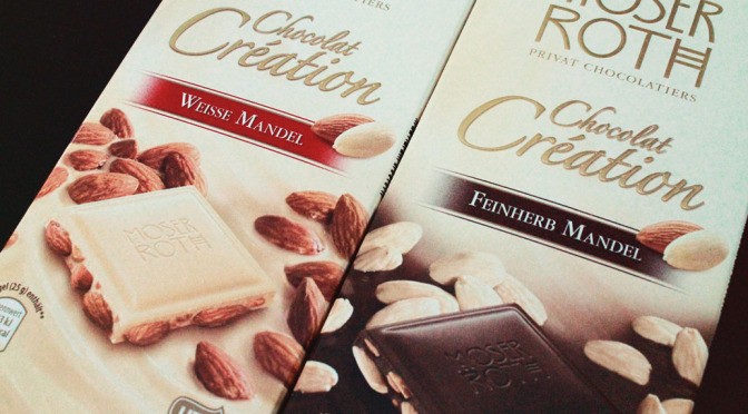 Moser Roth - čokoláda bílá s mandlemi 125 g