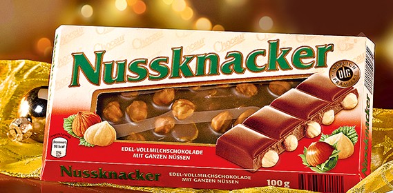Choceur Nussknacker mléčná čokoláda s celými oříšky 100 g