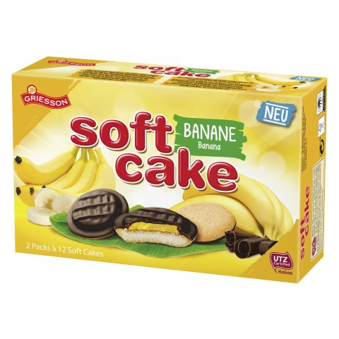 Soft Cake piškoty s čokoládovou polevou a banánovou náplní  300g