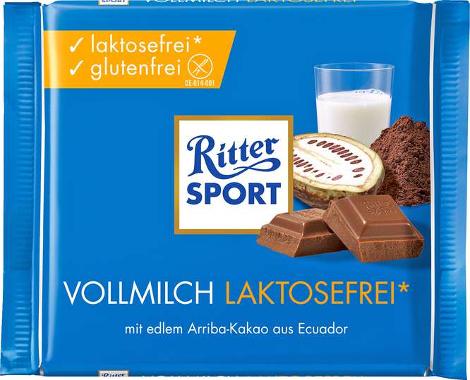 Ritter Sport mléčná čokoláda bez laktózy 100 g